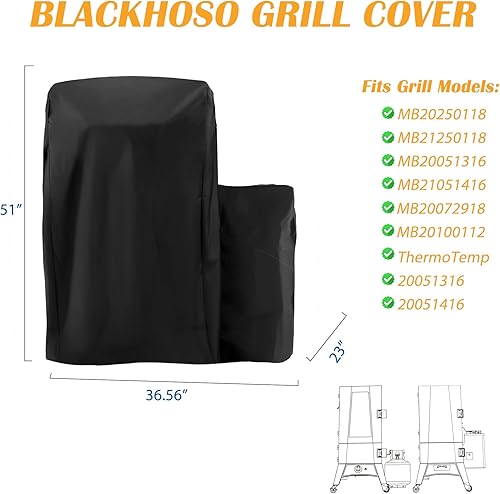 Miniatura 2 de Cubierta para parrilla Masterbuilt 40 pulgadas gas propano y pellets BBQ ahumador con tanque de propano, para MB20051316 MB20250118 MB21250118