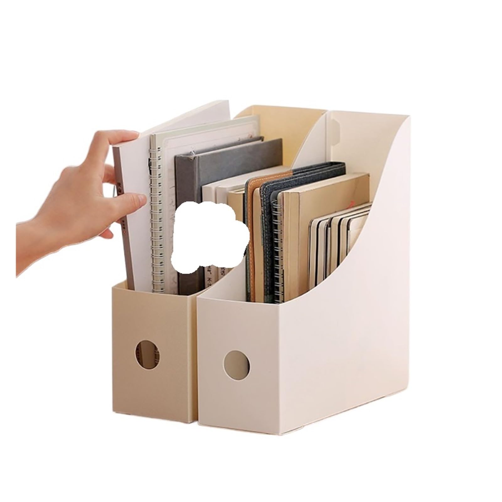 Caja Archivador Caja de almacenamiento documentos oficina 2 piezas, organizador escritorio plegable, caja multifunción for libros, lápices y artículos diversos, suministros(WS)