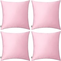 Vista 25 de Thmyo - Paquete de 4 fundas de almohada decorativas de 100 % algodón para lumbar, cómodas, sólidas, para Navidad/Halloween, fundas de cojín Blanco