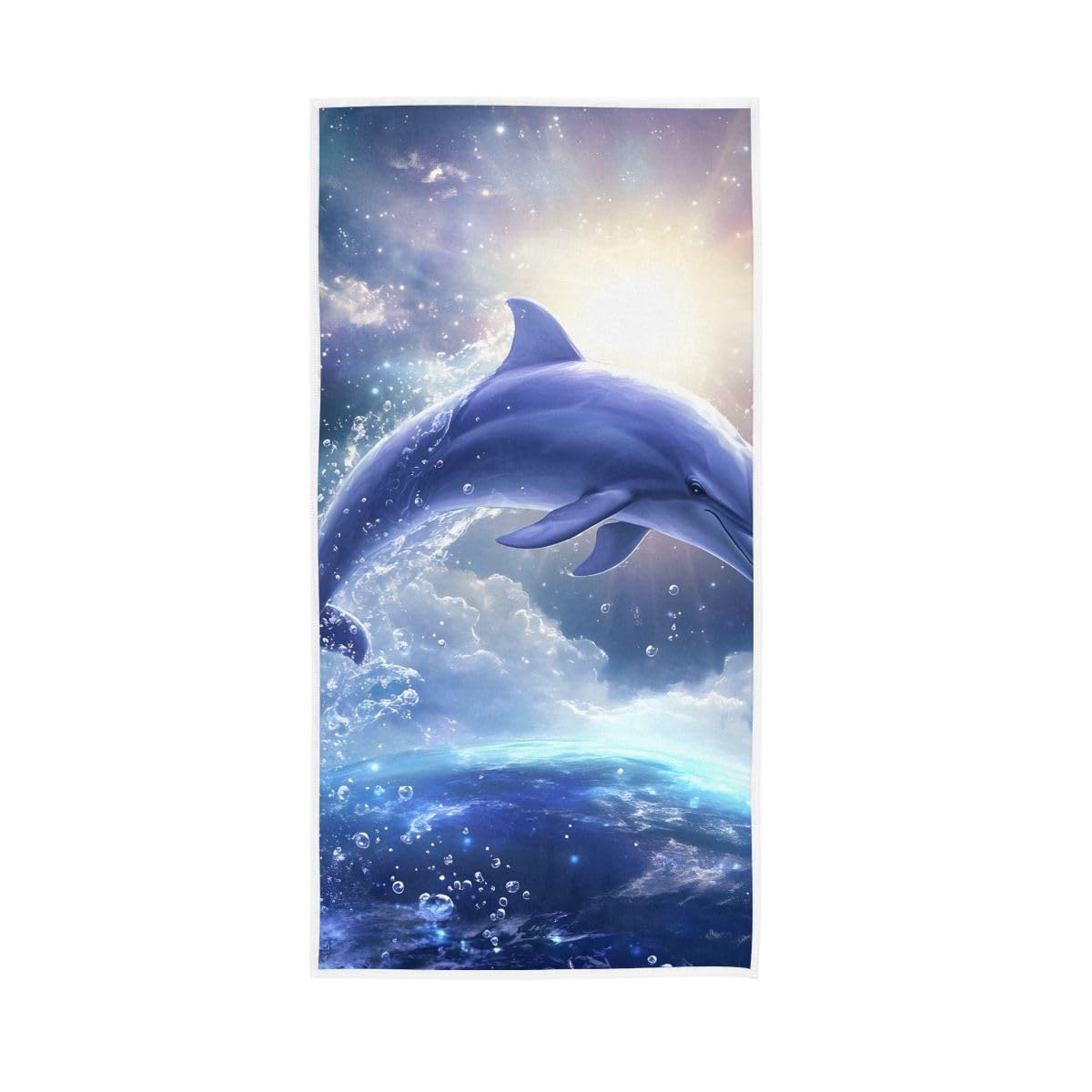 LSRCPD Dolphin Leapingof Ocean Hand Towels, Hand Towels Bathroom 15 x 30 Inches, Cotton Hand Towels