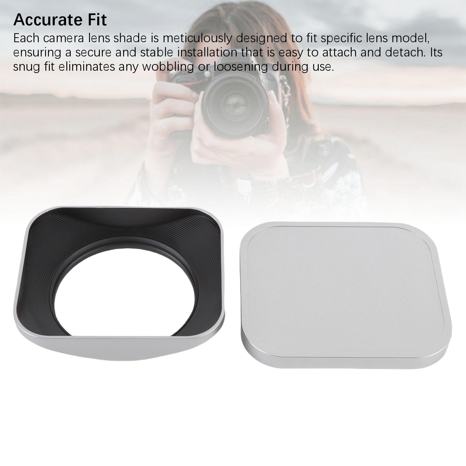 Sxhlseller Parasol para Lente de Cámara, Aleación de Aluminio Duradera, Bloqueo de Luz, Sombra de Lente para Entusiastas de la Fotografía (58MM)