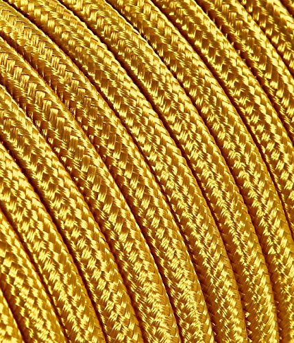 Elektrokabel, rund/mit Stoff überzogen, Farbe: Gold, Querschnitt 2 x 0,75 (1 Meter)