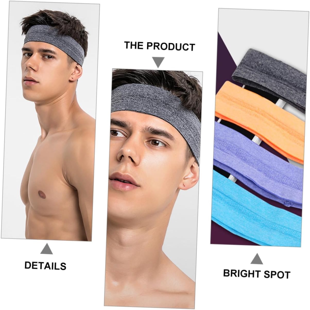 6pcs Elastic Yoga Headbands for Men and Women Non Slip Sports Workout Hair Accessories Soft Breathable Stretchy Design for Running Cycling and Fitness Activities