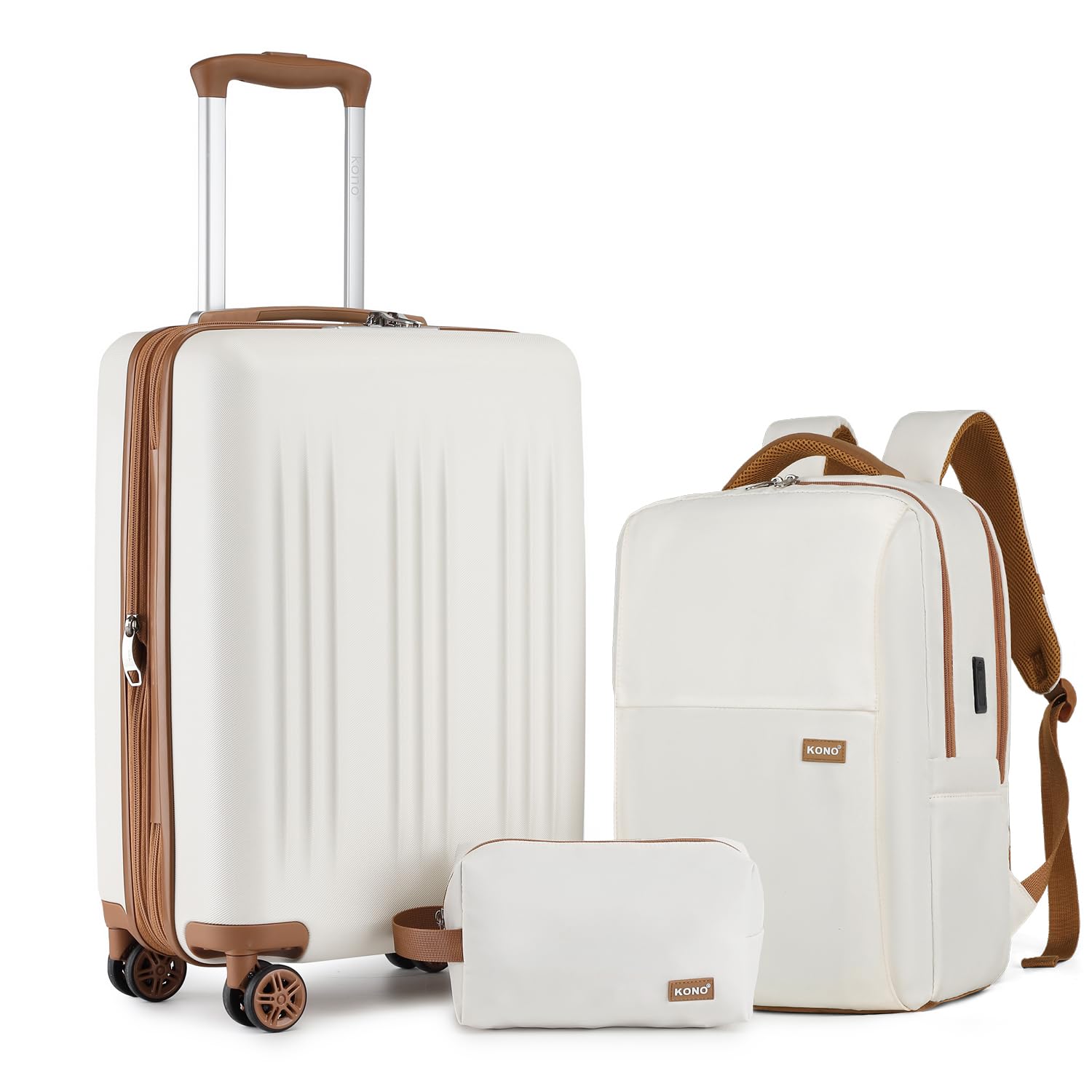 Hardside Suitcase Cream Luggage Set Maletas De Viaje Para 50