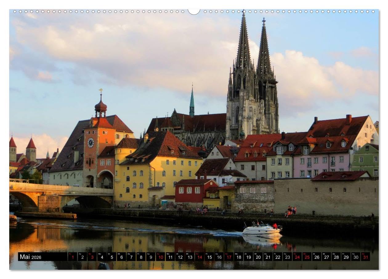 Regensburg erleben (Wandkalender 2026 DIN A2 quer), CALVENDO Monatskalender: Faszinierende Ansichten einer historischen Stadt (CALVENDO Orte)