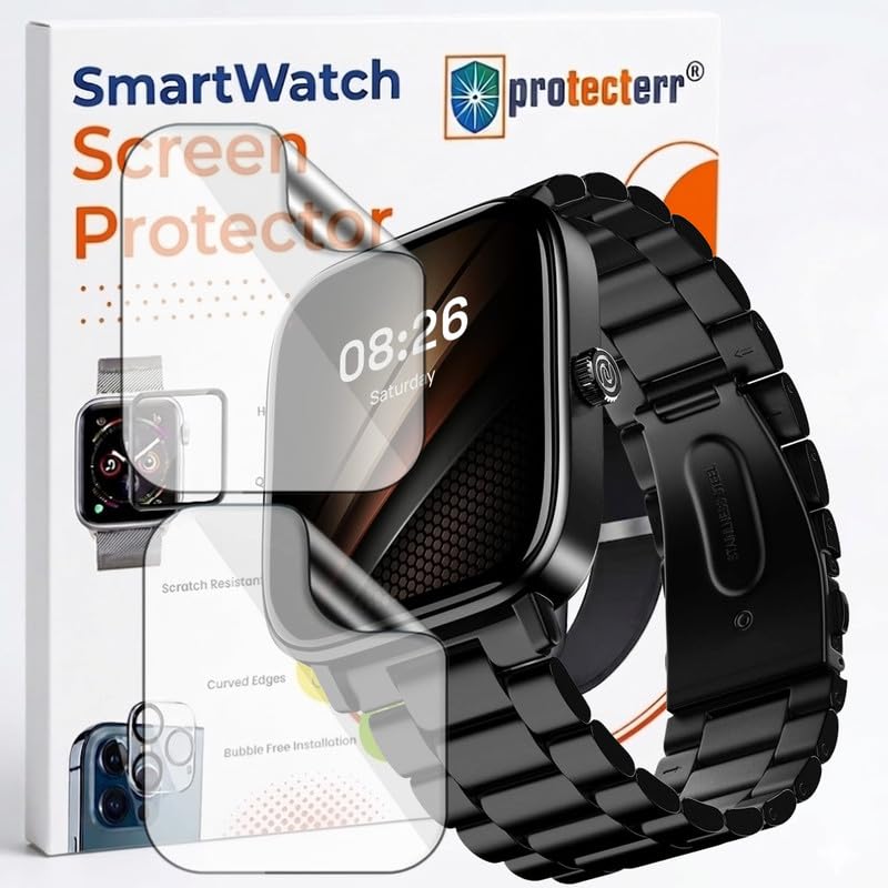 Image of 2-Pack Screen Protector for Noise Pulse 2 Pro 1.8 inch Smartwatch - Flexible TPU Screen Guard, HD Clear, Anti Scratch, Bubble Free, Full Coverage Film - Not Tempered Glass