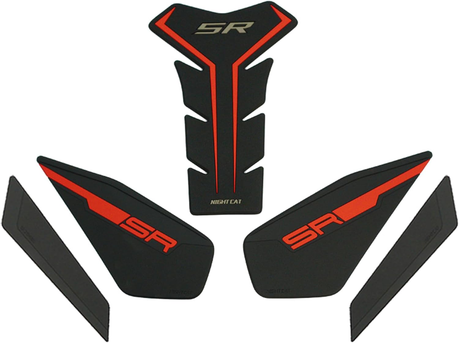 Motorcycle Tank Pad,Motorcycle Fuel Tank Protector,Gas Tank Decals Compatible With CFMOTO 450SR CF MOTO SR450 450 SR(Black red)