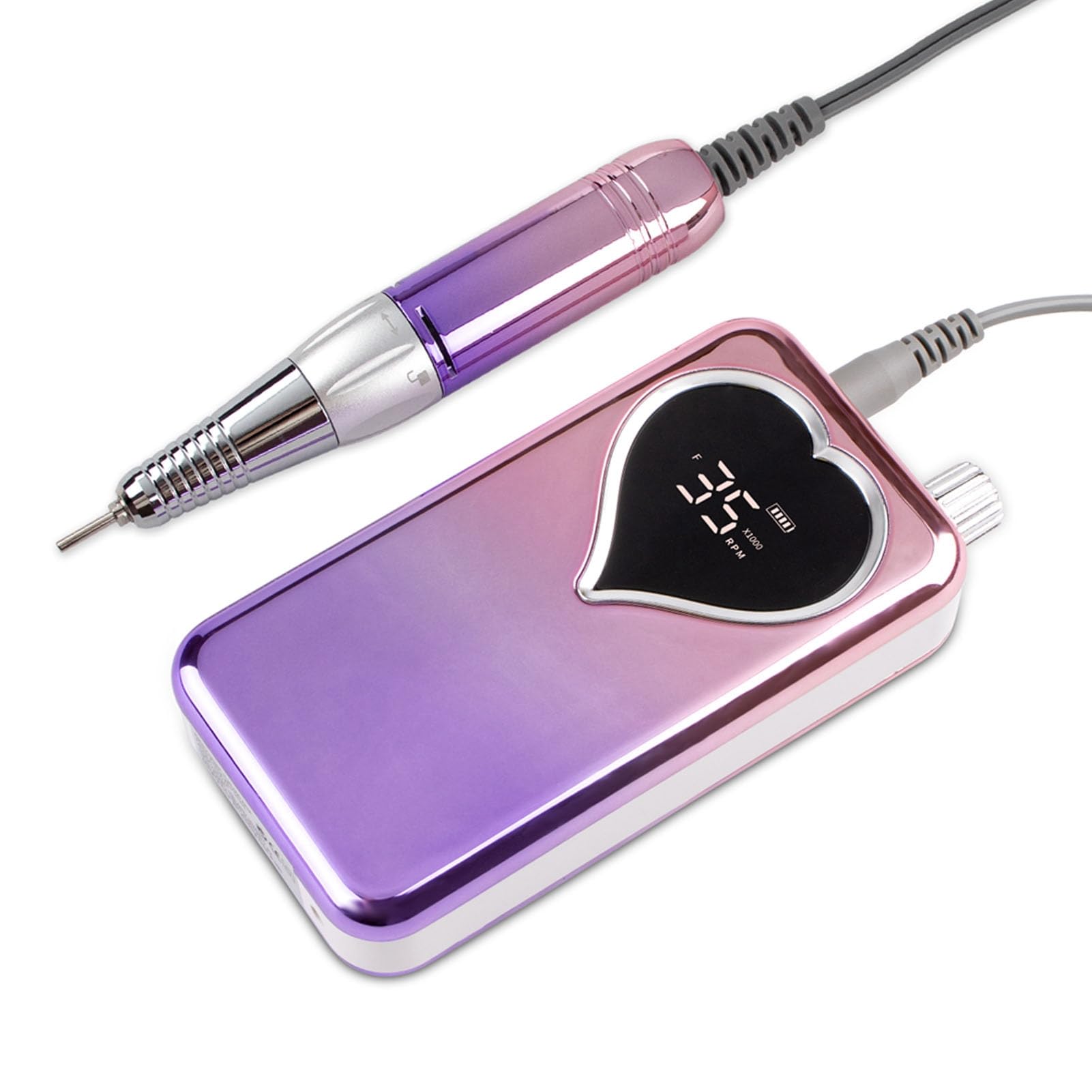 Trapano elettrico per unghie, 35.000 giri/min, lima per unghie wireless ricaricabile con tempo di utilizzo di 8-10 ore per manicure e pedicure, smerigliatrice portatile per unghie (spina USA)