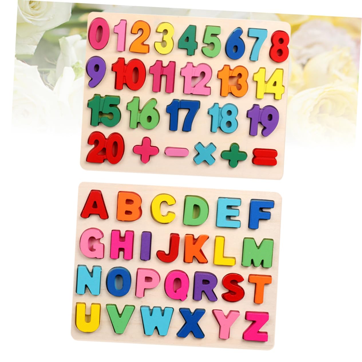 Puzzle in Legno Numeri e Alfabeto, Set Educativo per Bambini | Sviluppo Mentale, Strumenti Didattici Cognitivi, Rompicapo Riconoscimento