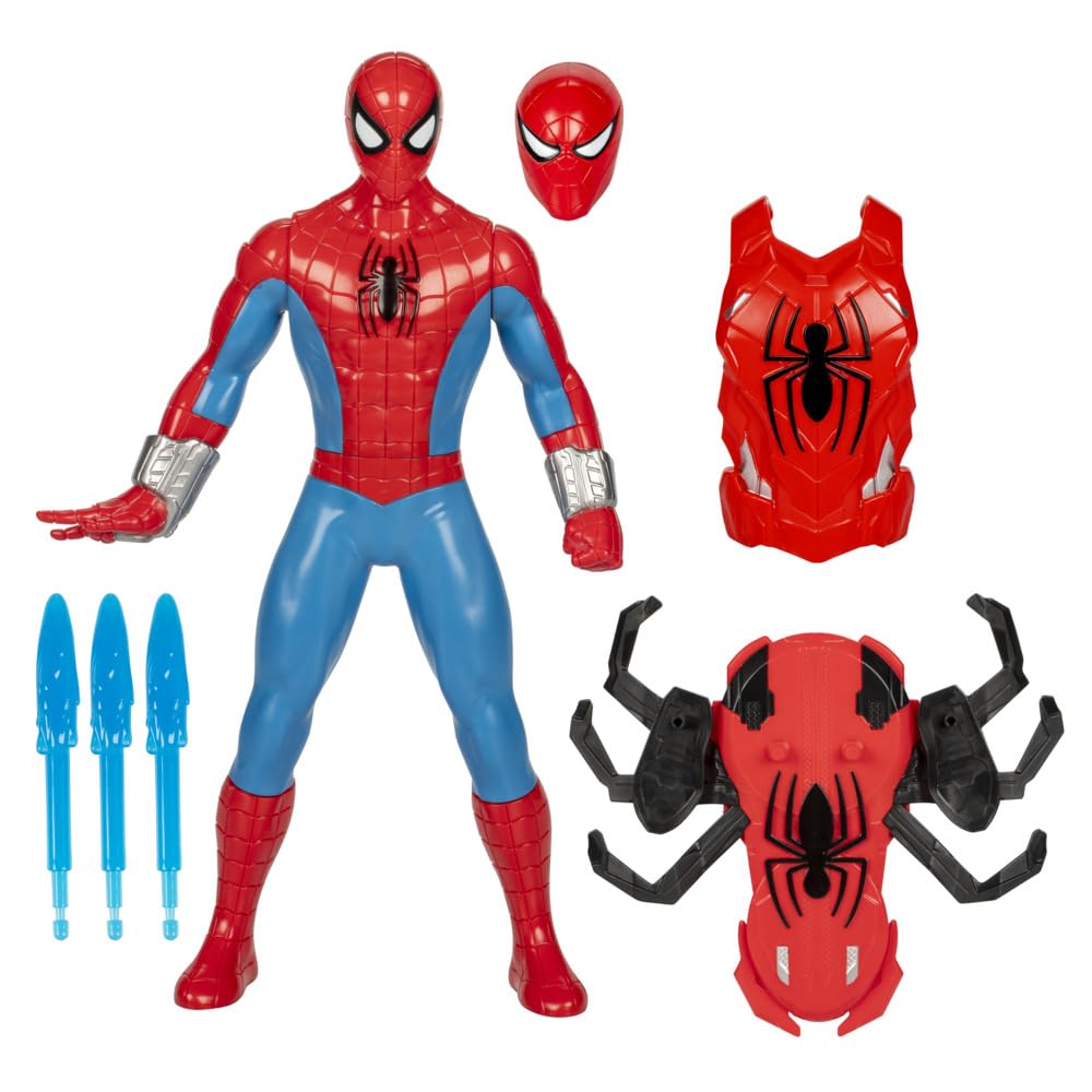 Marvel Spider-Man Thwip Blast Spider-Man figurka z akcesoriami, zabawka superbohatera w skali 11 cali dla dzieci w wieku od 4 lat