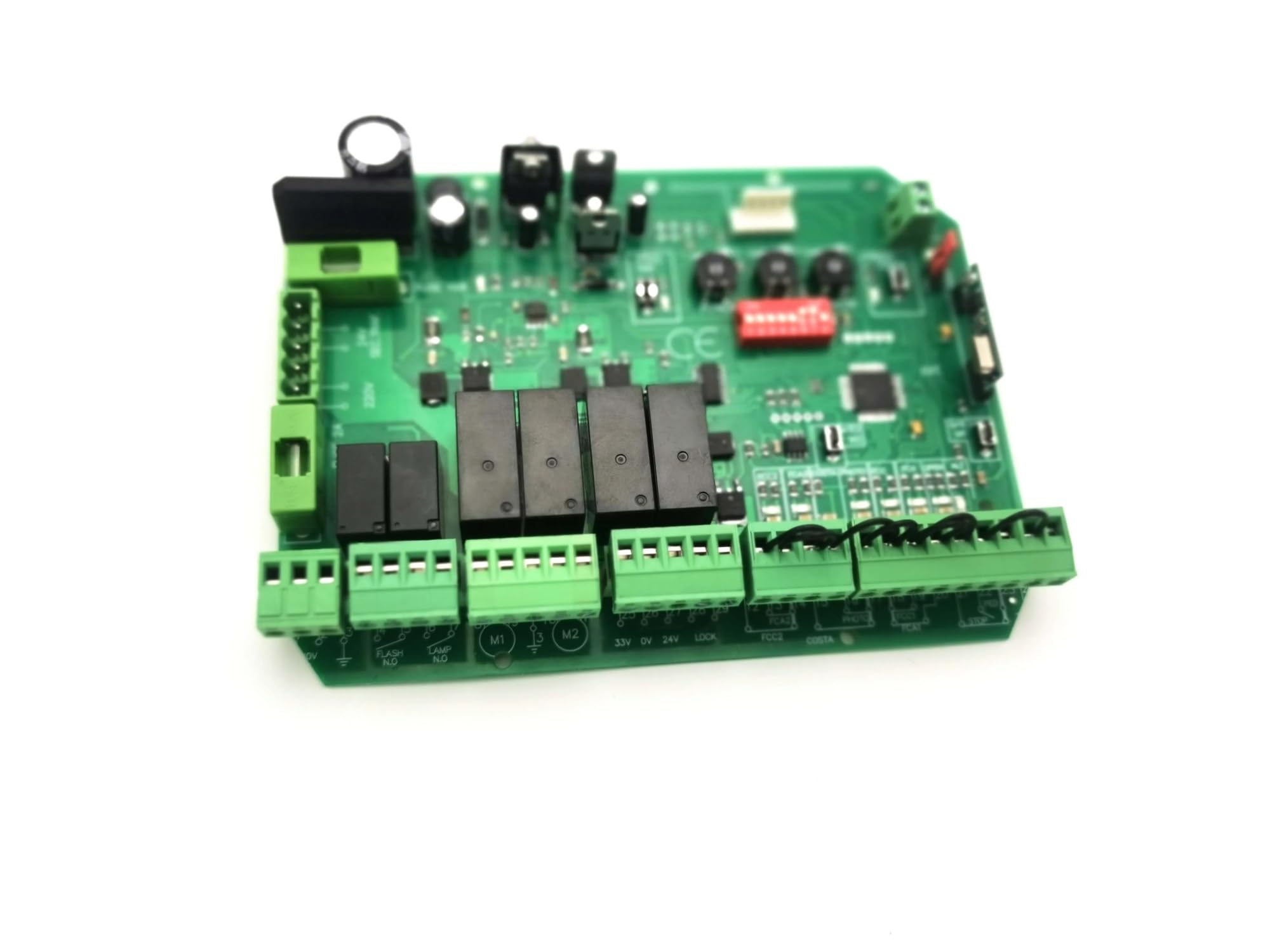 Abridor de puerta corrediza Conecte el tablero de control de puerta oscilante/deslizante DC24V/12V con control de velocidad de motor dual y cierre automático de puerta Protección y seguridad múltiple(