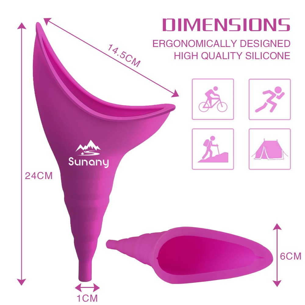 Female Urination Device, Female Urinal Silicone Funnel Urine Cups