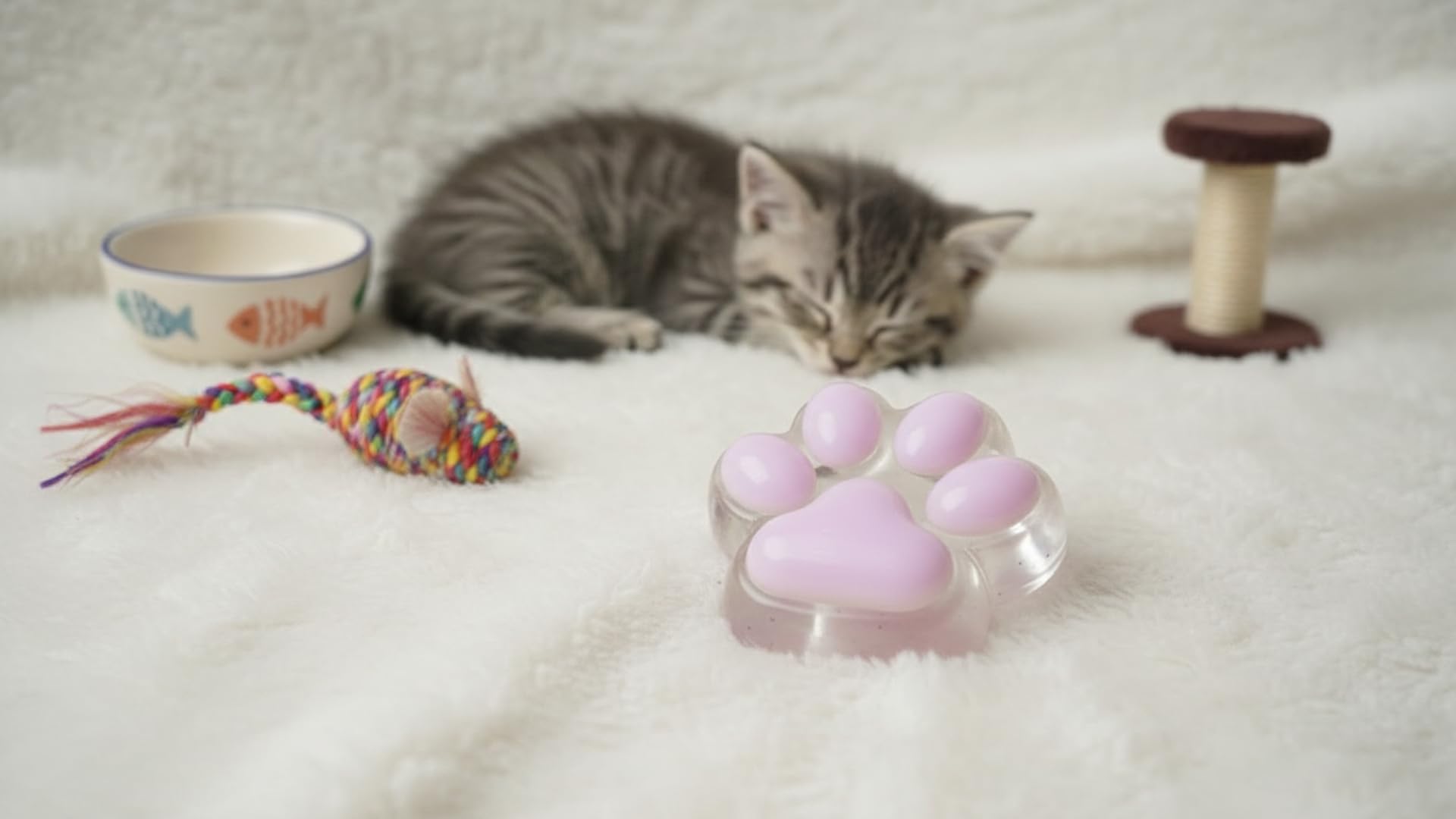 Kawaii Squishy Paw Squeeze Stress Anxiety Relief Toy, Pink, 1 Piece-image-30