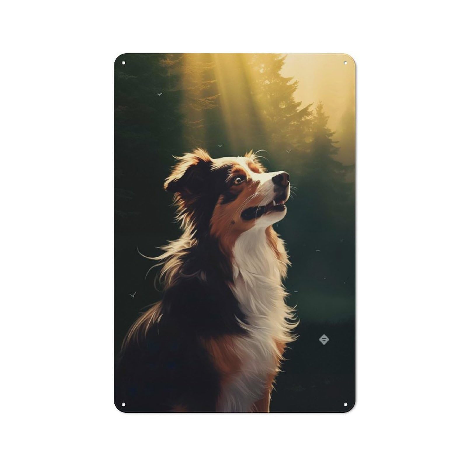 Junmoney Australian Shepherd Retro Tin Wall Plaque 30X20cm For Home Office Or Studio, Wall Decoration For Home Offices And Studios