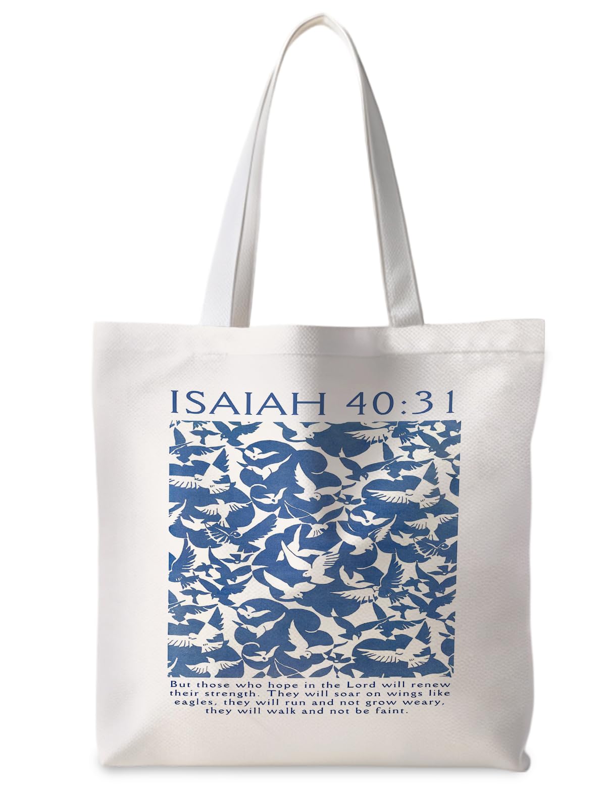 ignytiger Bible Christian Religious Canvas Tote Bags Gifts For Women, Isaiah 40:31 Eagles Gift Bag, Bible Tote Bags for Women Reusable Grocery