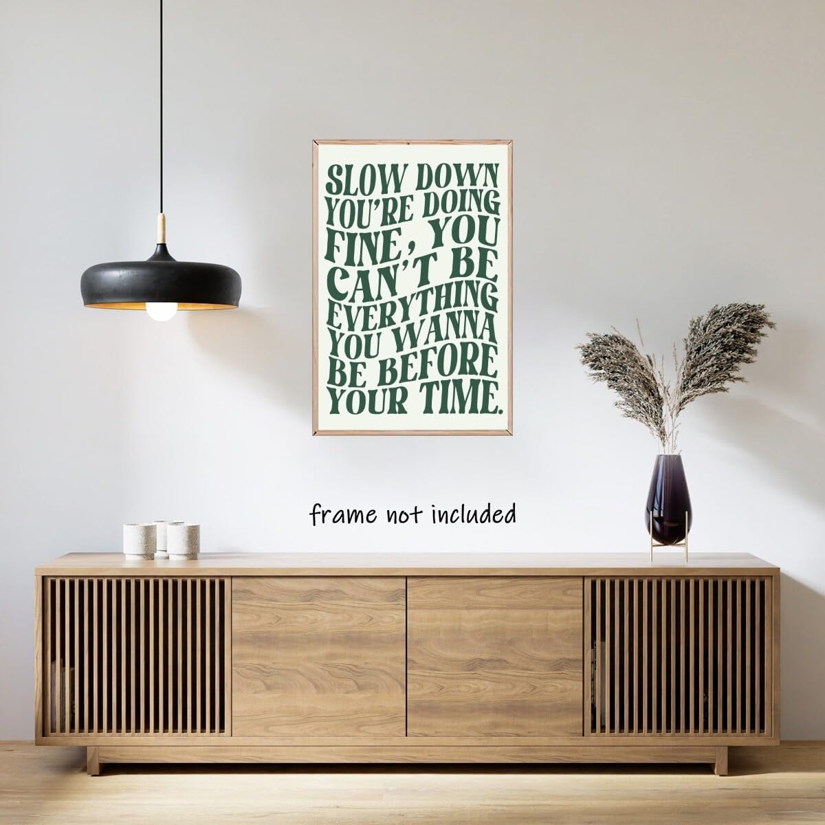 Disco Fun: Bold Lyrics, Slow Down Reminder, Green Canvas Showdown… Uplifting 12x16 Art decor