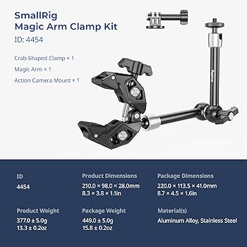 小物 kamrii SMALLRIG Magic Arm Clamp Kit, Camera Mount Articulating