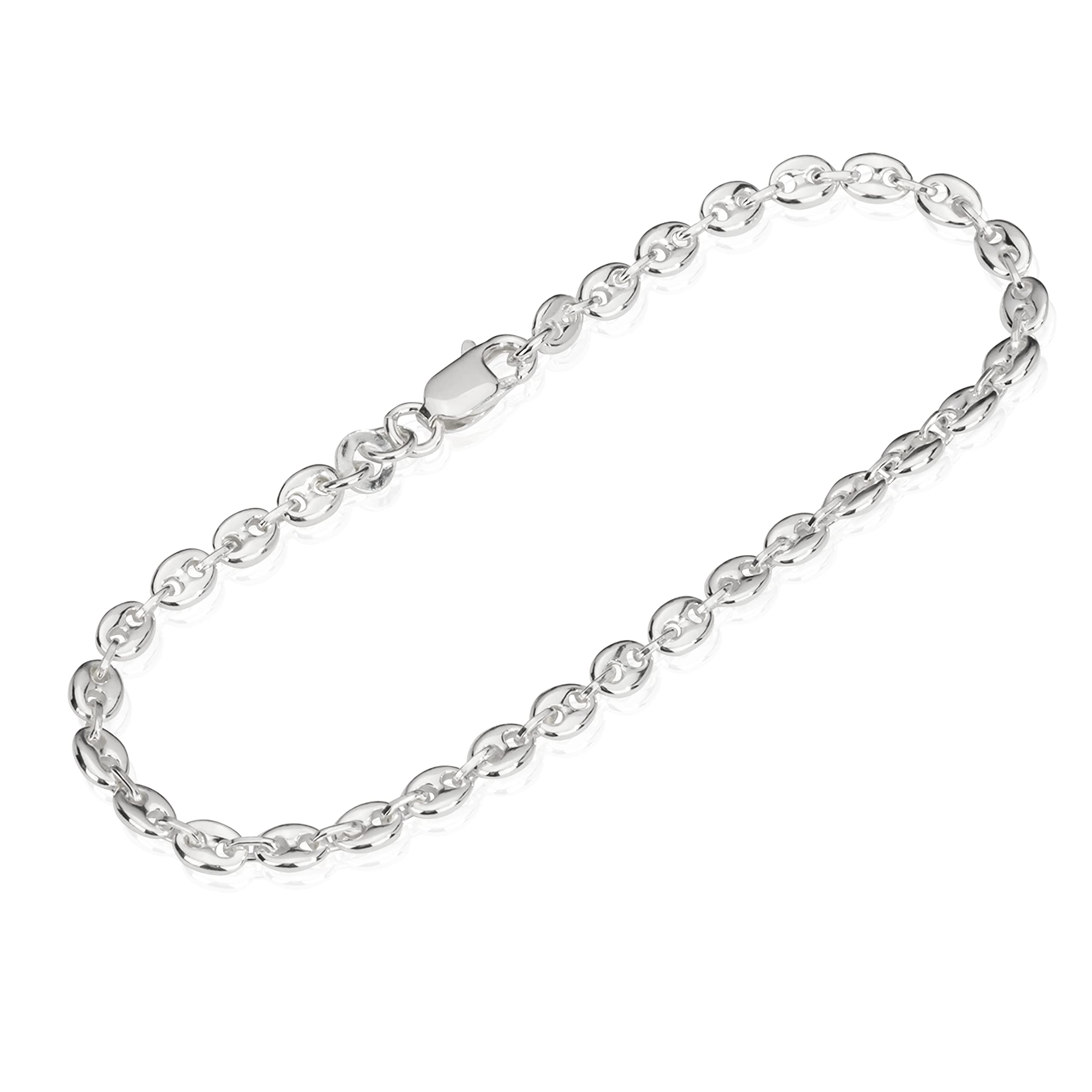 NKlaus Bracciale Uomo E Donna In Argento 925 – Catena Luna 21 Cm, Larghezza 6 Mm – Design Squisito