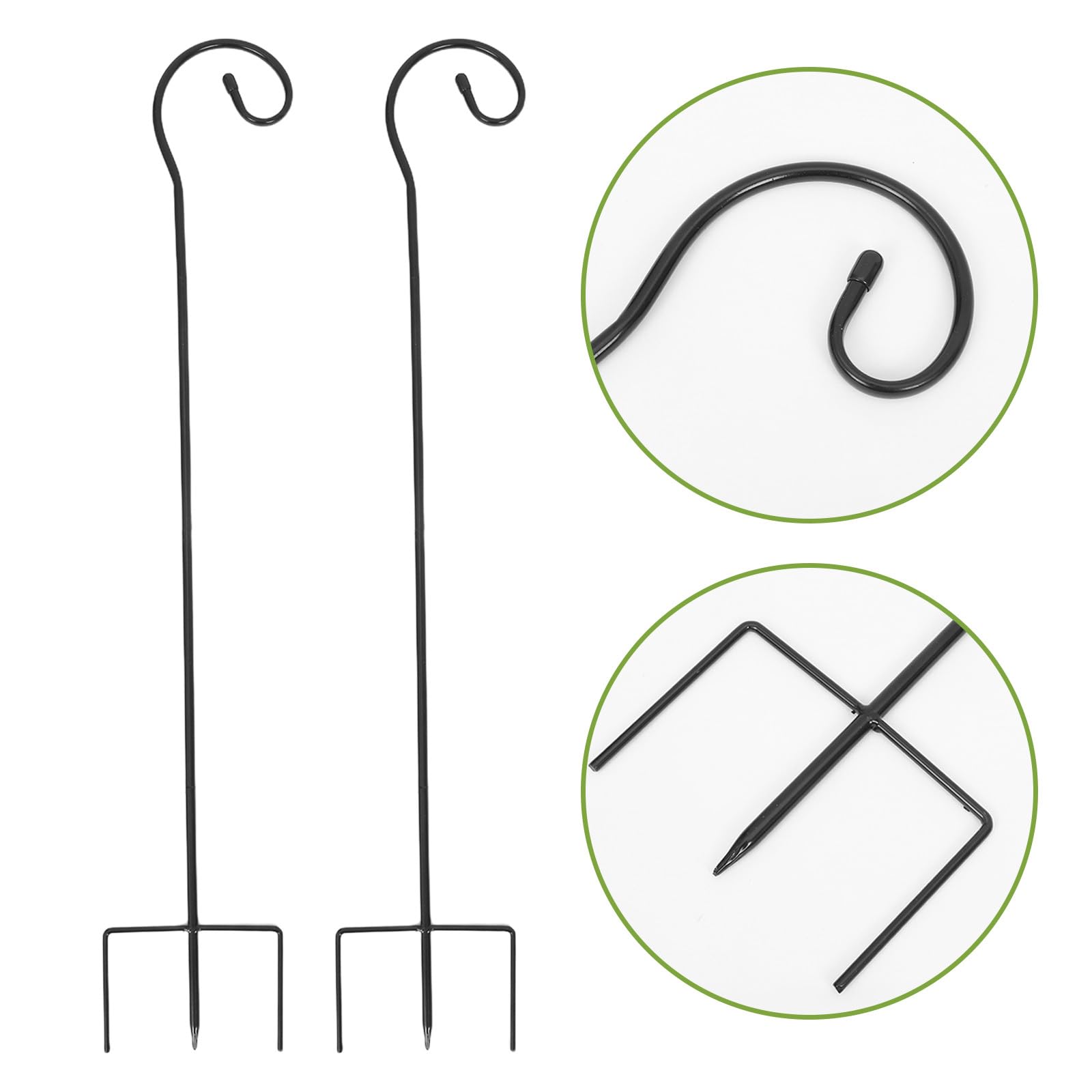 ifundom 4 Pièces Crochet Extérieur en Fer Noir Base à 3 Griffes, Installation Facile Suspendre Polyvalente pour Lampes Solaires et Mangeoires Jardin ou Événements