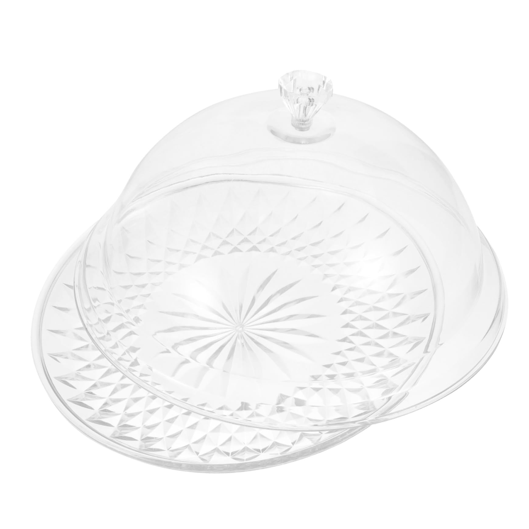 Runde Kuchenplatte mit Kuppel, aus Kunststoff Transparenter Dessertteller