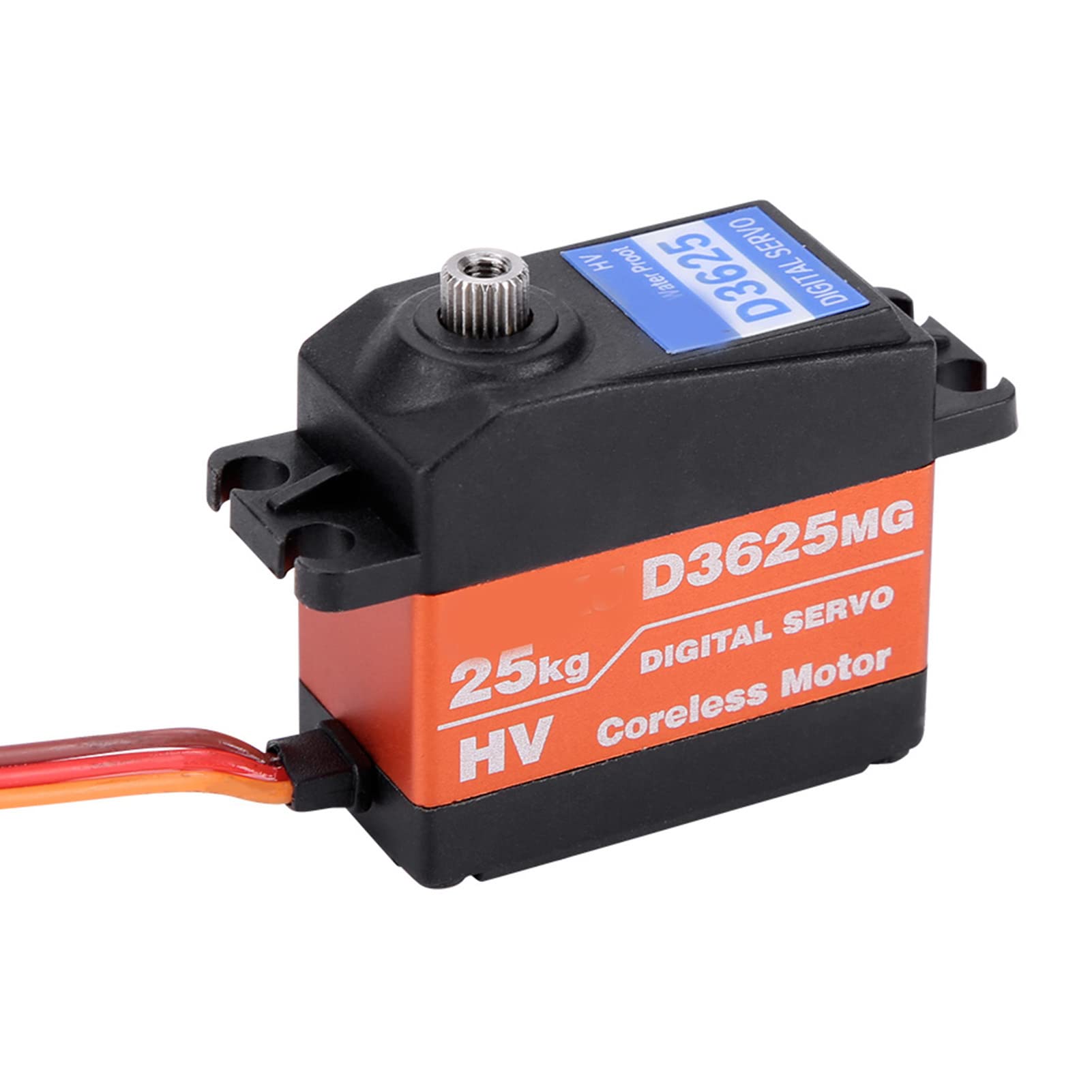 Servo Digital Metal Gear, Alto par 180° para Coche de Carreras de Camiones Cortos 1/10 1/8, con Rodamientos Dobles y Bucle de Silicona, Metal, 82 G