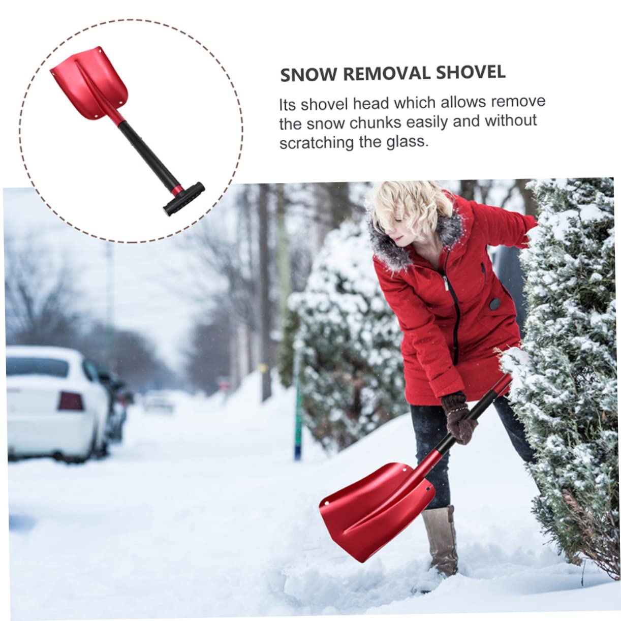 BESPORTBLE Pelle à Neige pour Voiture en Alliage D’Aluminium, Légère et Démontable, pour Retirer la Glace, Rangement Facile en Hiver