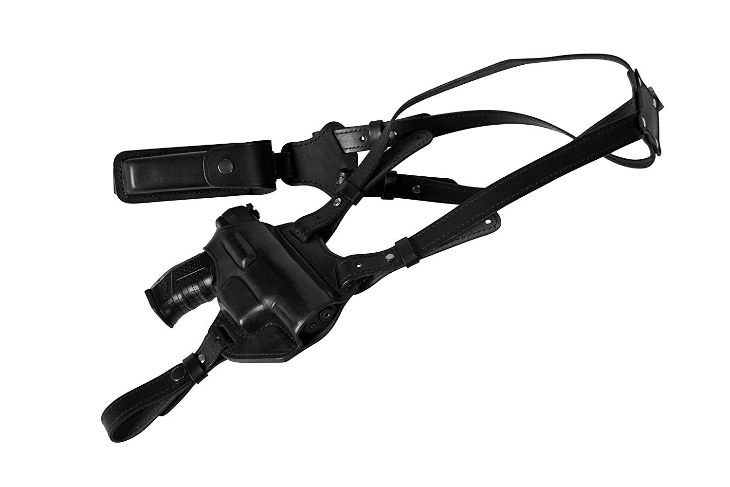 VlaMiTex Pistolen Schulterholster Leder Holster für Glock 17 19 22 23 25 31 32 38 44 45 48
