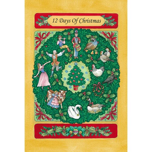 Toland Home Garden 119667 Twelve Days Of Christmas Christmas Flag 12x18 Inch Double Sided Christmas Garden Flag for Outdoor House Gifts Flag Yard Decoration