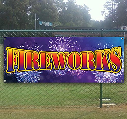 Fireworks Banner 13 oz | Non-Fabric | Heavy-Duty Vinyl Single-Sided With Metal Grommets