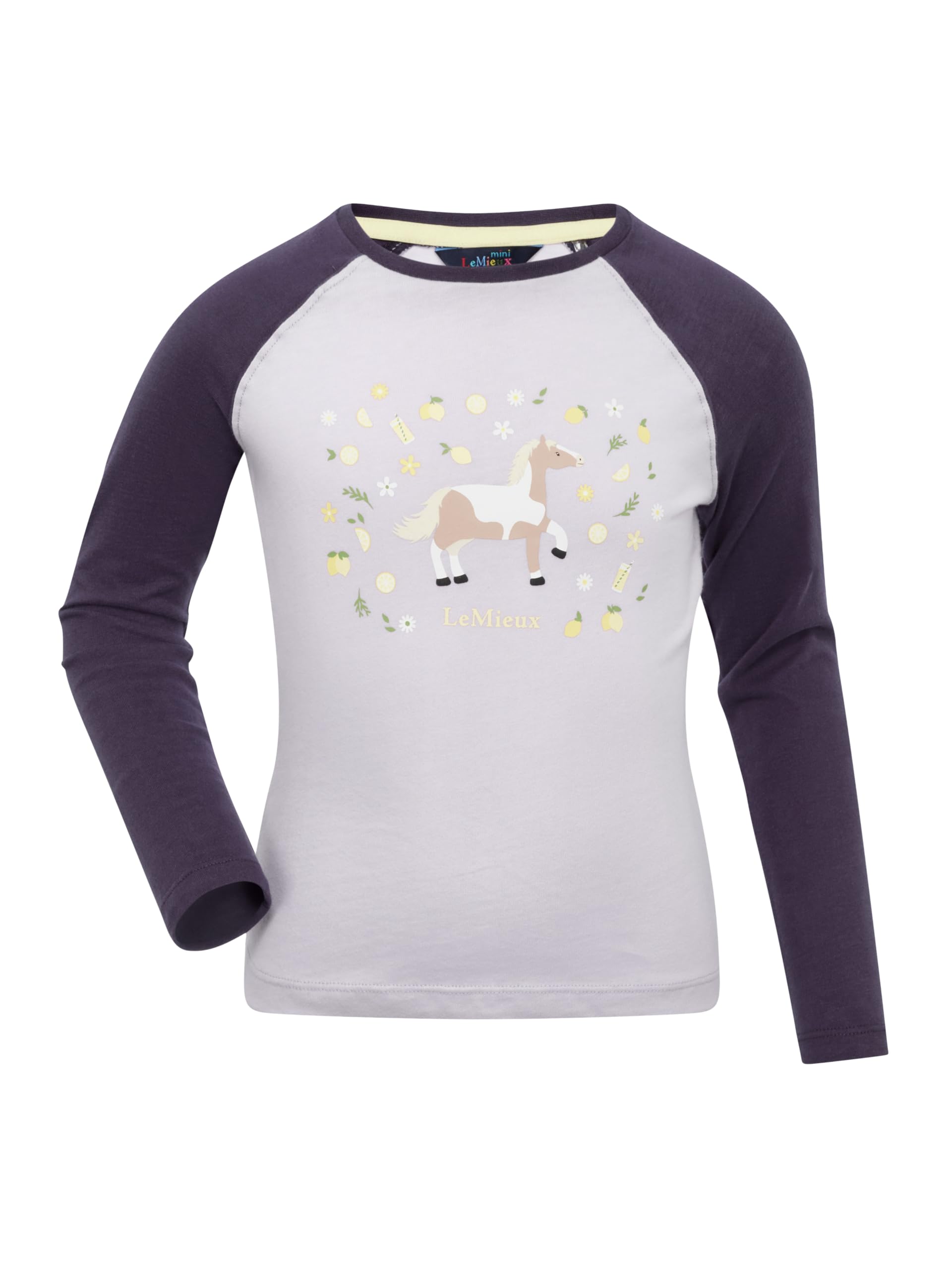 Lemieux Lilac Mini Jamie Lemon Long Sleeve Top - Super Soft Brushed Cotton - Playful Pony Appliqué - 3-4 Years