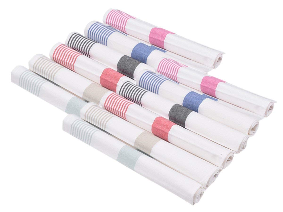 STORE INDYA 100% Natural Cotton Kitchen Towels White, Classic Pack of 12