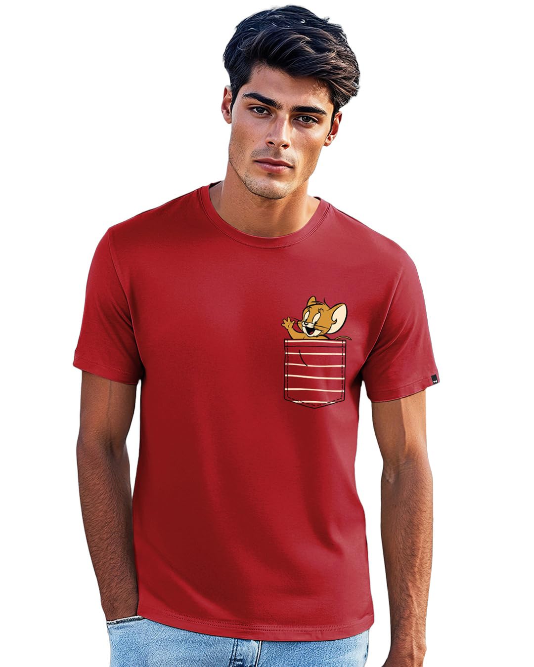 Bewakoof Men's Tom & Jerry Graphic Printed 100% Cotton T-Shirt - Regular Fit, Round Neck, Half Sleeves-picture-21