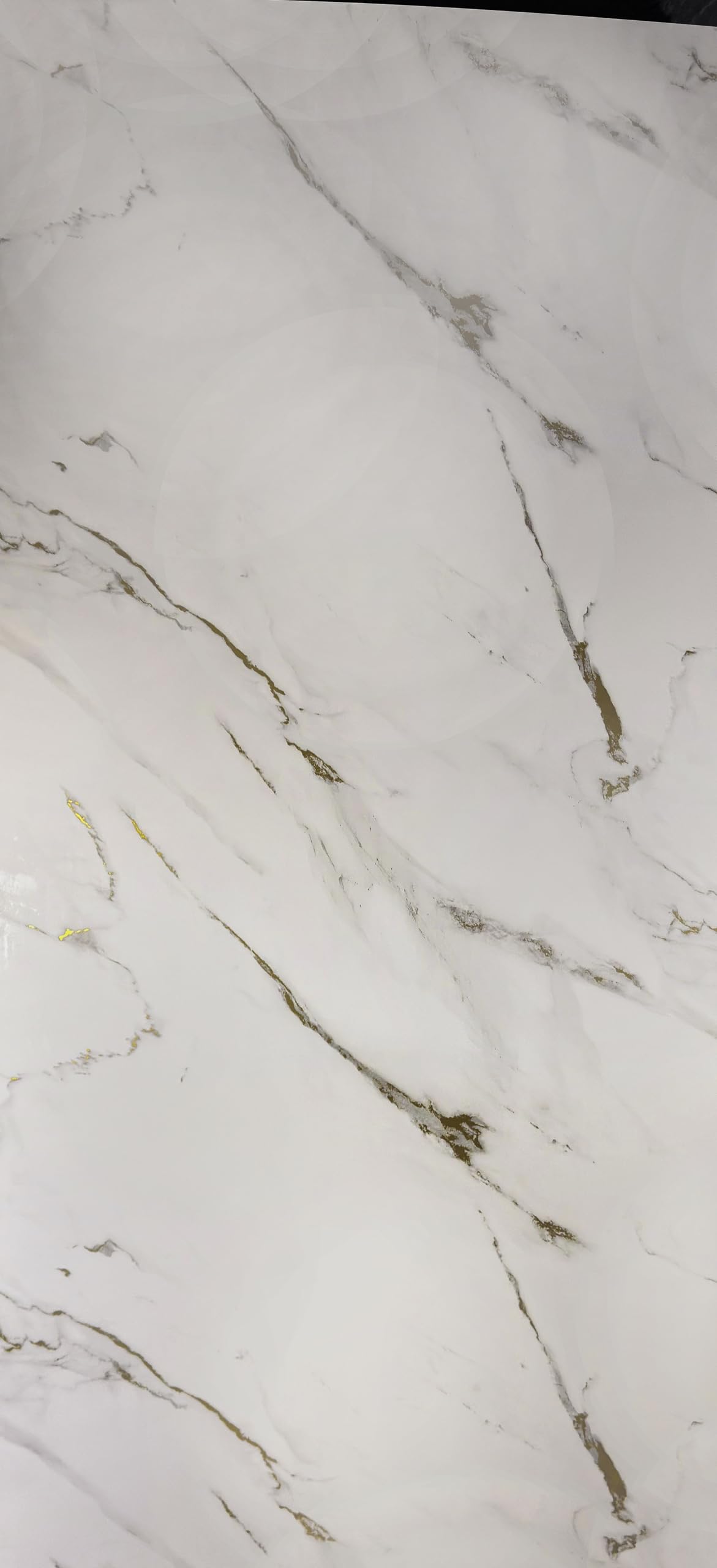 Built Right PVC Shower Wall Panels 1m x 2.4m Waterproof Bathroom Wall Panels 10mm Thick Decorative PVC Wall Cladding Splash Panels for Shower, Bathroom & Wet Rooms (Glided Marble Gloss)