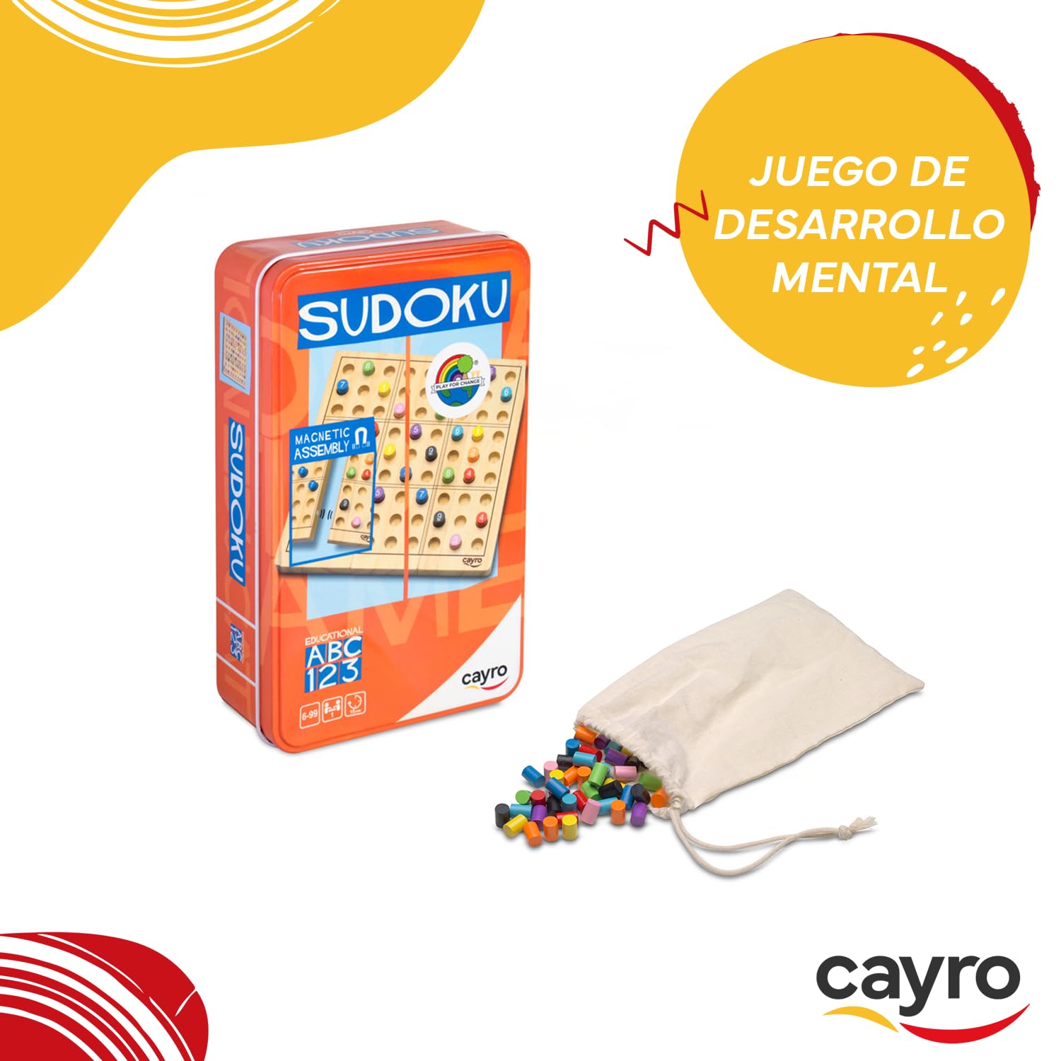 Cayro - Sudoku Metal Box - Juego de Lógica - Consigue Completar la Cuadricula de 9 x 9 con Números del 1-9 - para 1 Jugador