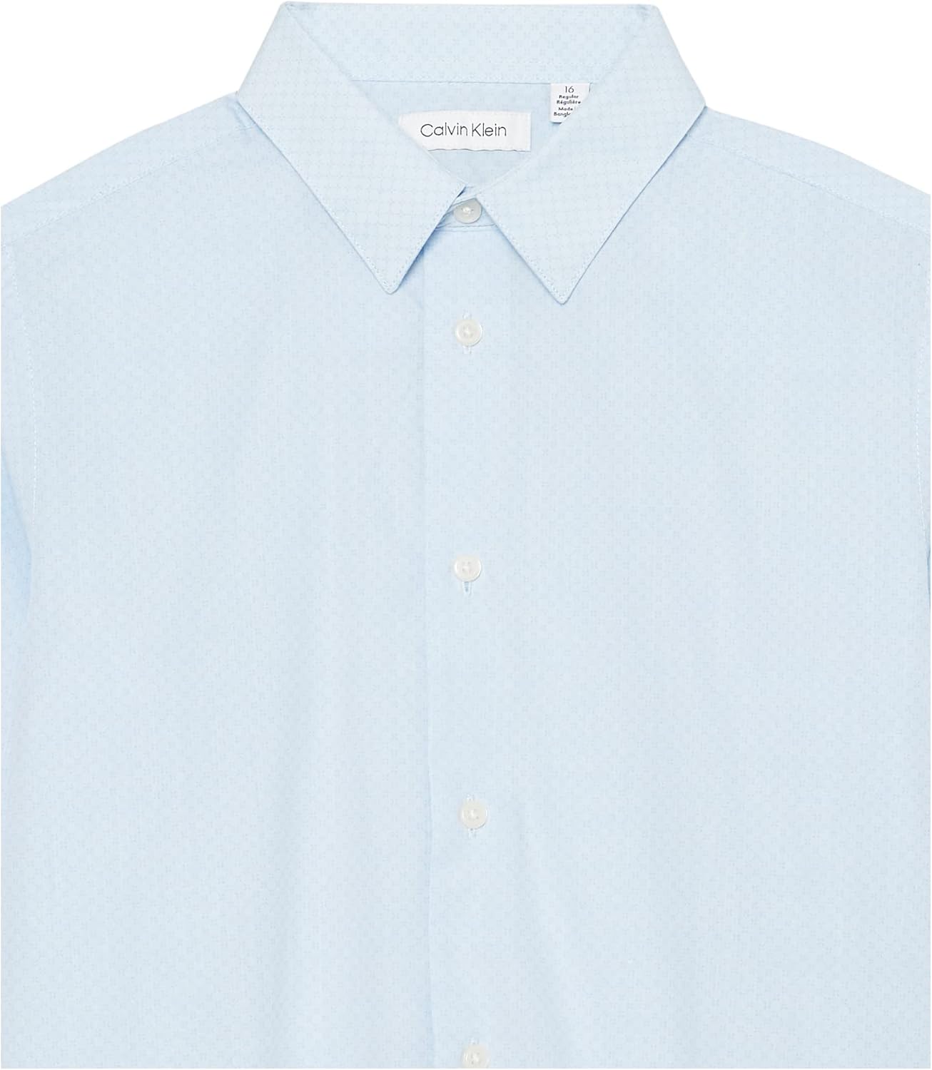 Calvin Klein Boys Long Sleeve Patterned Dress Shirt, Button-Down Style with Cuffs & Shirttail Hem - Image 4