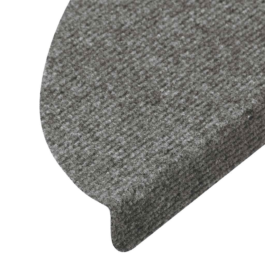Lot de 15 tapis d'escalier autocollants - 56 x 17 x 3 cm - Gris - Antidérapant - Avec protection contre les marches et les rayures - Pour escalier en bois, escalier en pierre, intérieur