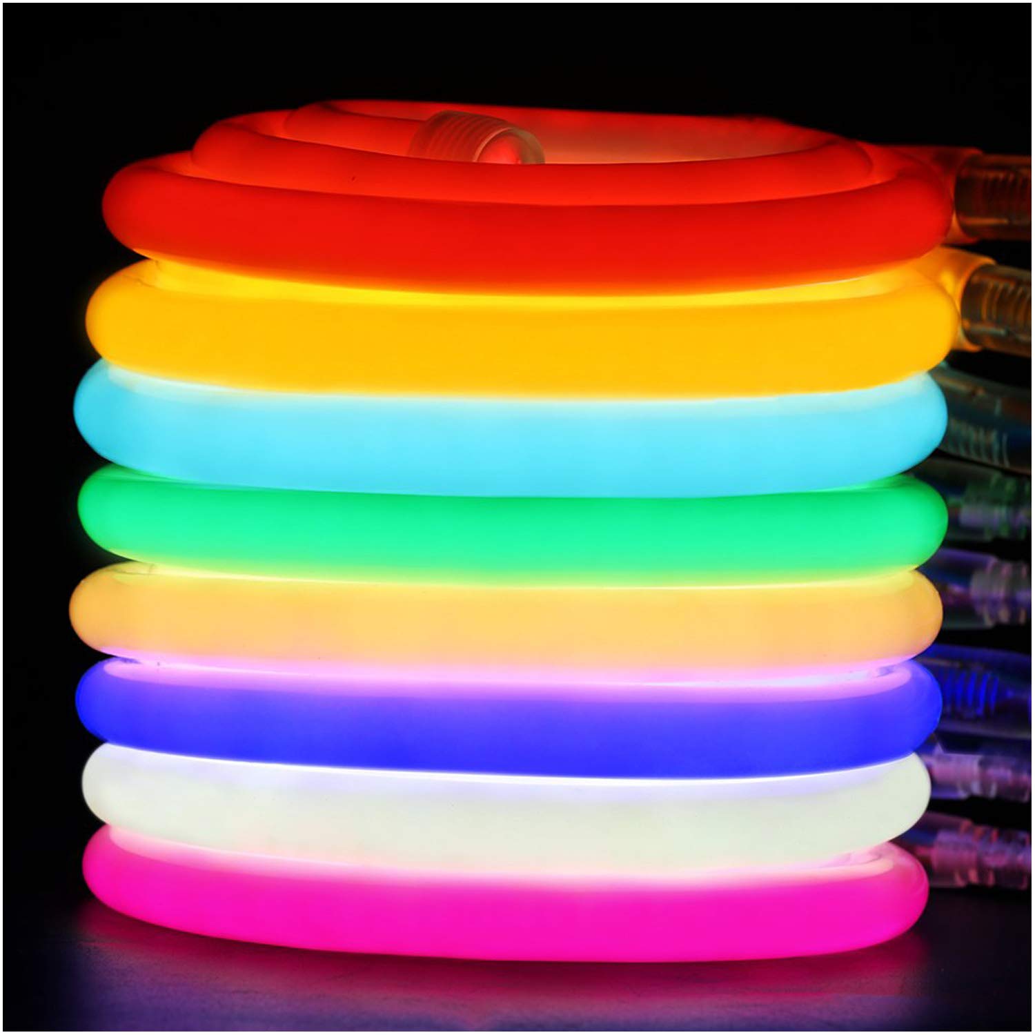 XUNATA Flexible Neon Luz de 360º (Diámetro 14mm), Tiras de LED 220V 2835 120 led/m, IP67 Impermeable Exterior Strip Lights Luminoso Decoracion (20m, Azul)