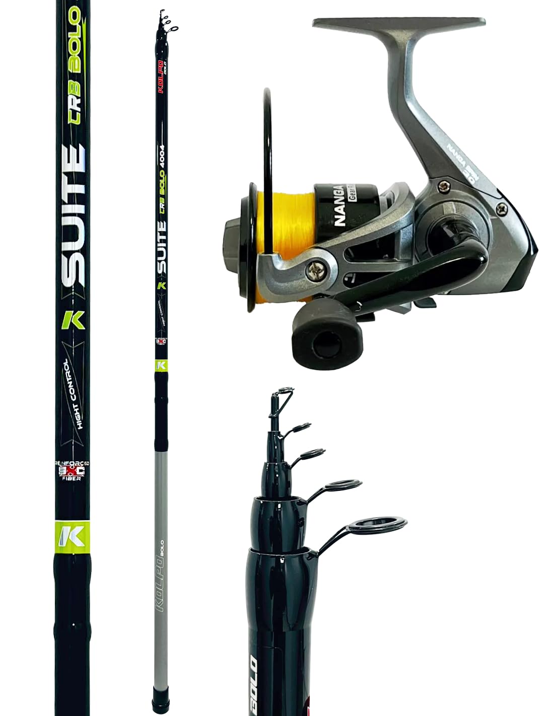 kolpo combo pesca suite bolognese metri 5 con mulinello e filo