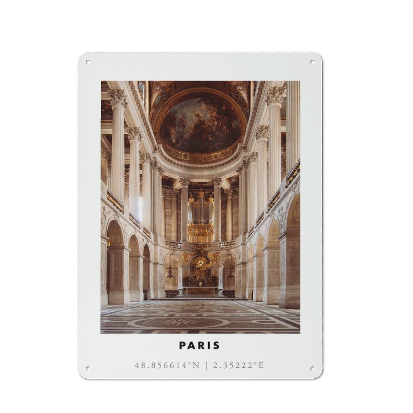 Junmoney Style-22 Palace Chapel Interior Retro Metal Sign 40X30cm For Garage Or Workshop, With Clear Retro Wall Decor Character