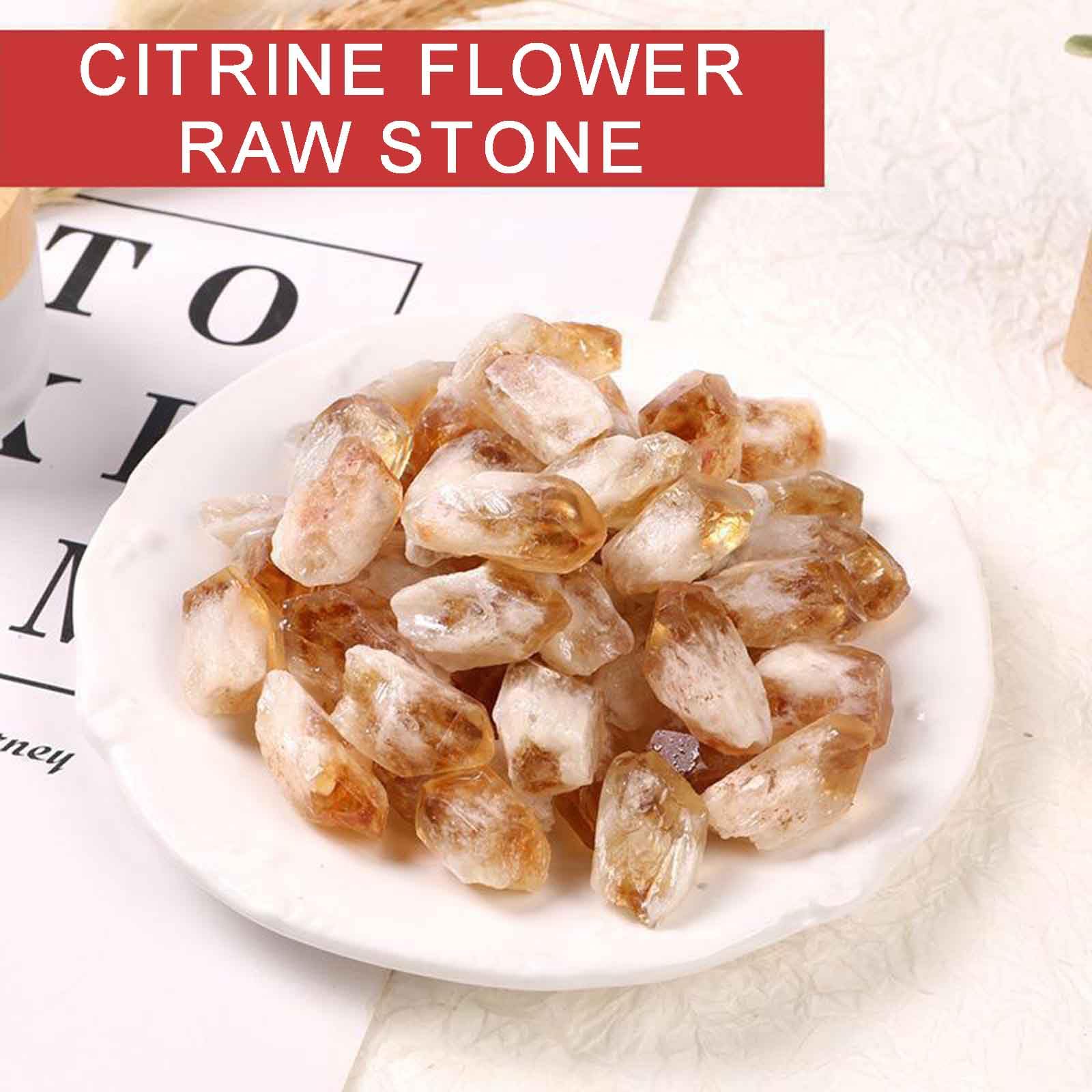 Quarzo Naturale, Fiore di Quarzo Cristallo Giallo - Rocce Decorative for Acquario, Pietre grezze curative for la Decorazione Domestica | 1.2~2in/1.1lb