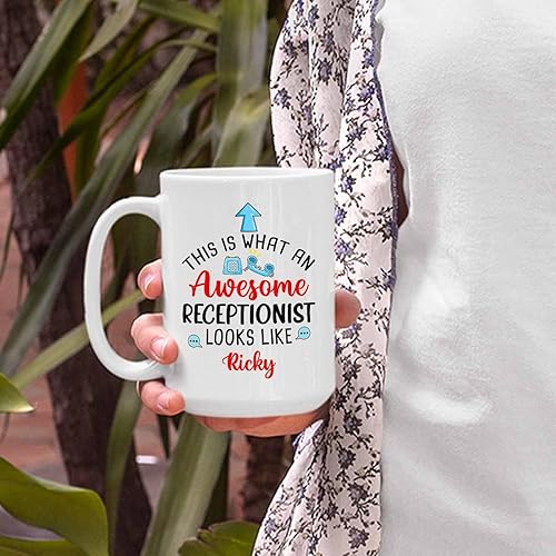 Vista 37 de Taza de café de recepcionista médica personalizada, taza de té blanca de recepcionista médica, taza de té blanca de 11 onzas, taza de café Taza