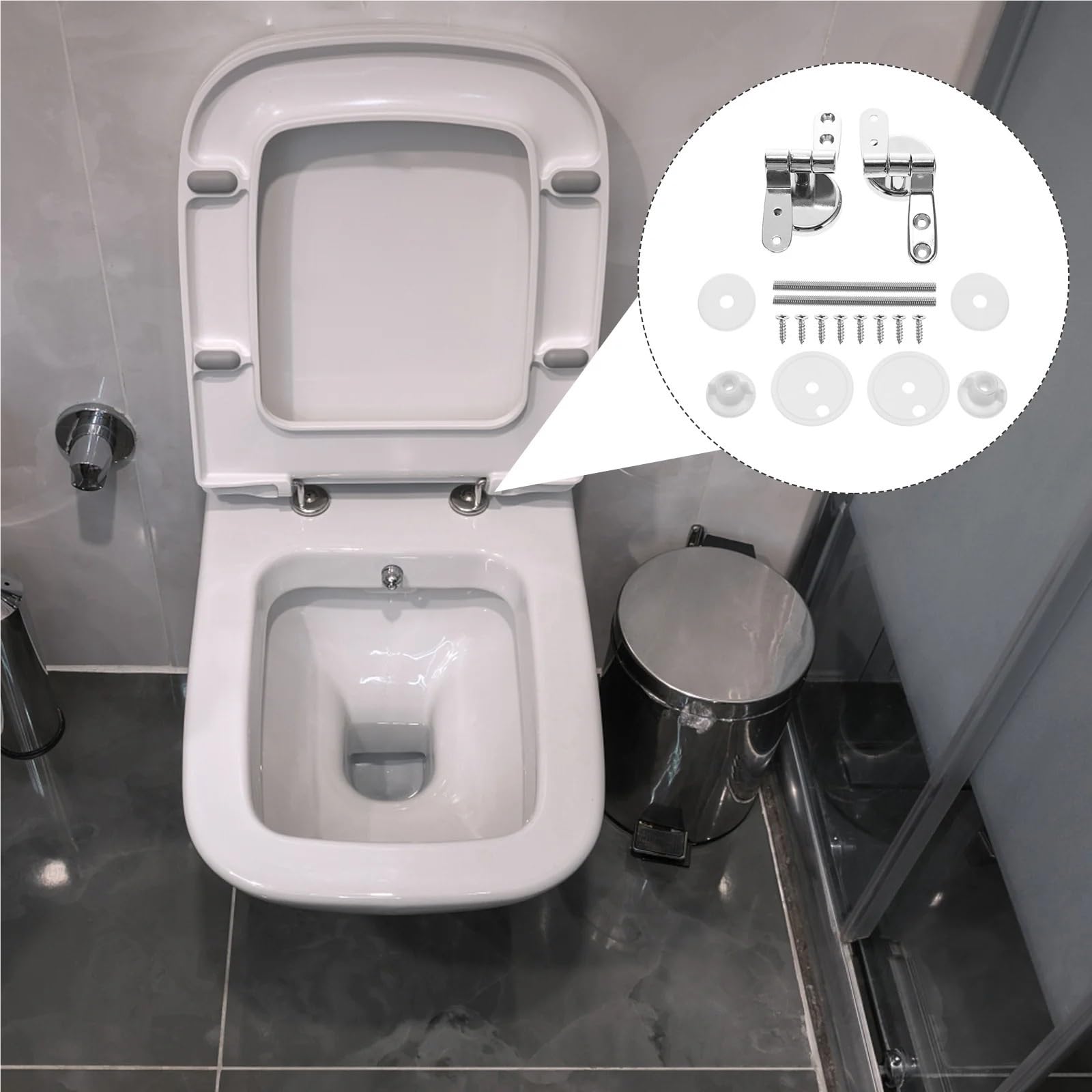 Kit de repuesto para asiento de inodoro, tornillos de metal de fácil instalación, accesorios de fijación, mecanismo de liberación rápida para seguridad, mejoras de baño