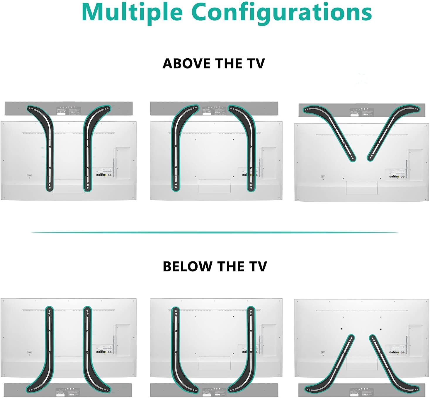 WALI Universal Soundbar Mount for TV, Heavy-Duty Bracket for Mounting Above or Below Screen, Length Up to 17",Fits Samsung,Sony,Bose,LG,Vizio,Roku,Vizio,Bose & More (SBR201)