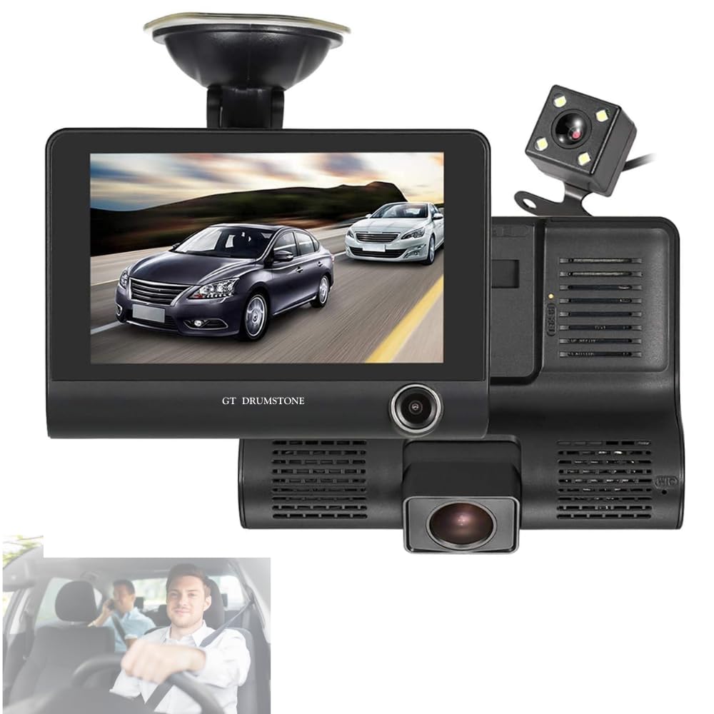 Drumstone 𝟏𝟓 𝐘𝐞𝐚𝐫𝐬 𝐆𝐮𝐚𝐫𝐚𝐧𝐭𝐞𝐞 3 Camera DVR: 360° Car Dash Cam with Wide Angle Lens, Motion Detection, and Loop Recording for Enhanced Vehicle Security and Safe Driving-image-40