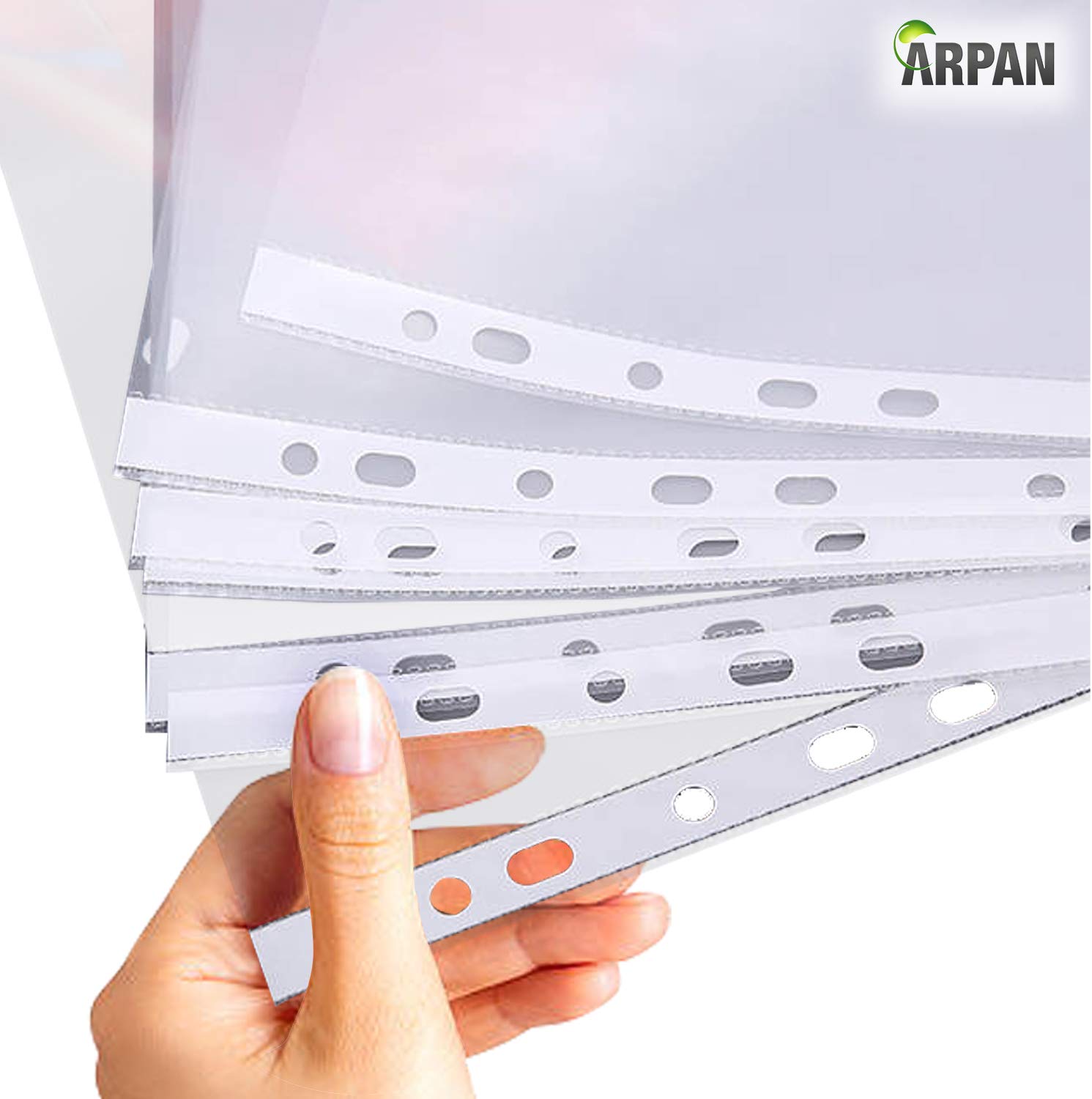 Punched Pocket A4 Strong 45 Micron Transparent Poly Wallets Glass Clear Sheet Protector By Arpan (A4-104 X 5 Pack