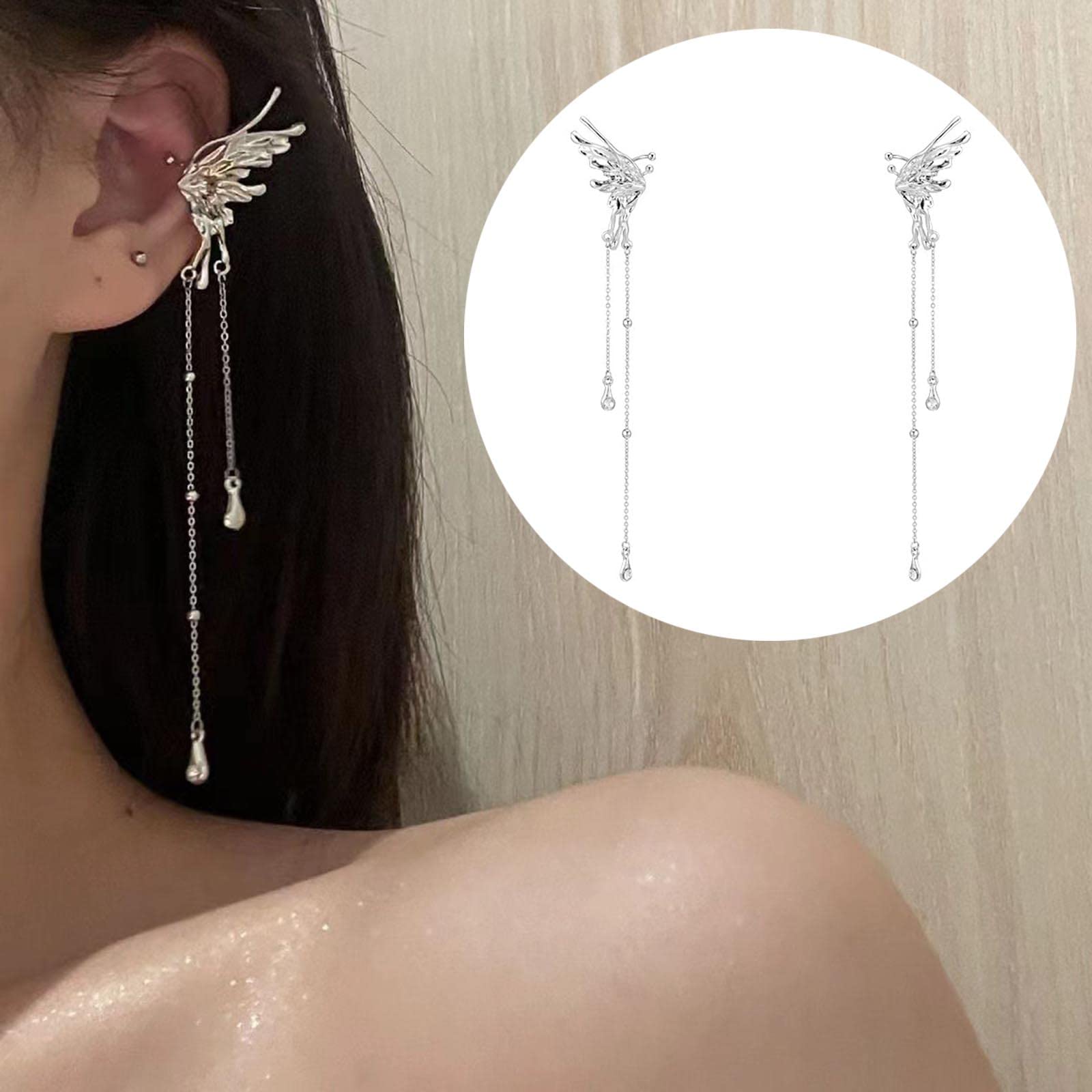 Boucles d'oreilles à clips pendantes