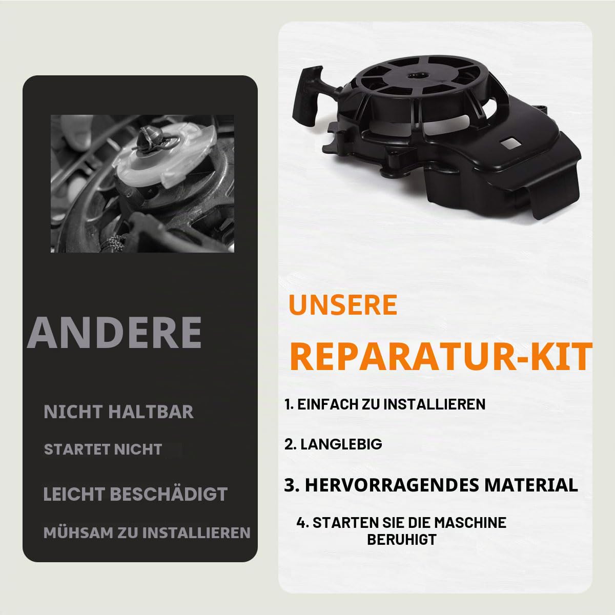 ZAMDOE Rückspulstarter 594062 Rückstoßstarter-Baugruppe Pull-Start-Montage Ersatz für Briggs and Stratton Rückstoßstarter passt für 093J02 103M02 103M05 103M0B 104M02 104M05 Rasenmäher