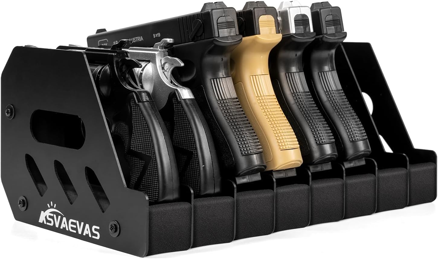 6 Slots Pistol Rack for Gun Safe, Foam Pistol Holder Gun Safe Organizer, Handgun Stand Storage Rack, Guns Cabinet Accessories