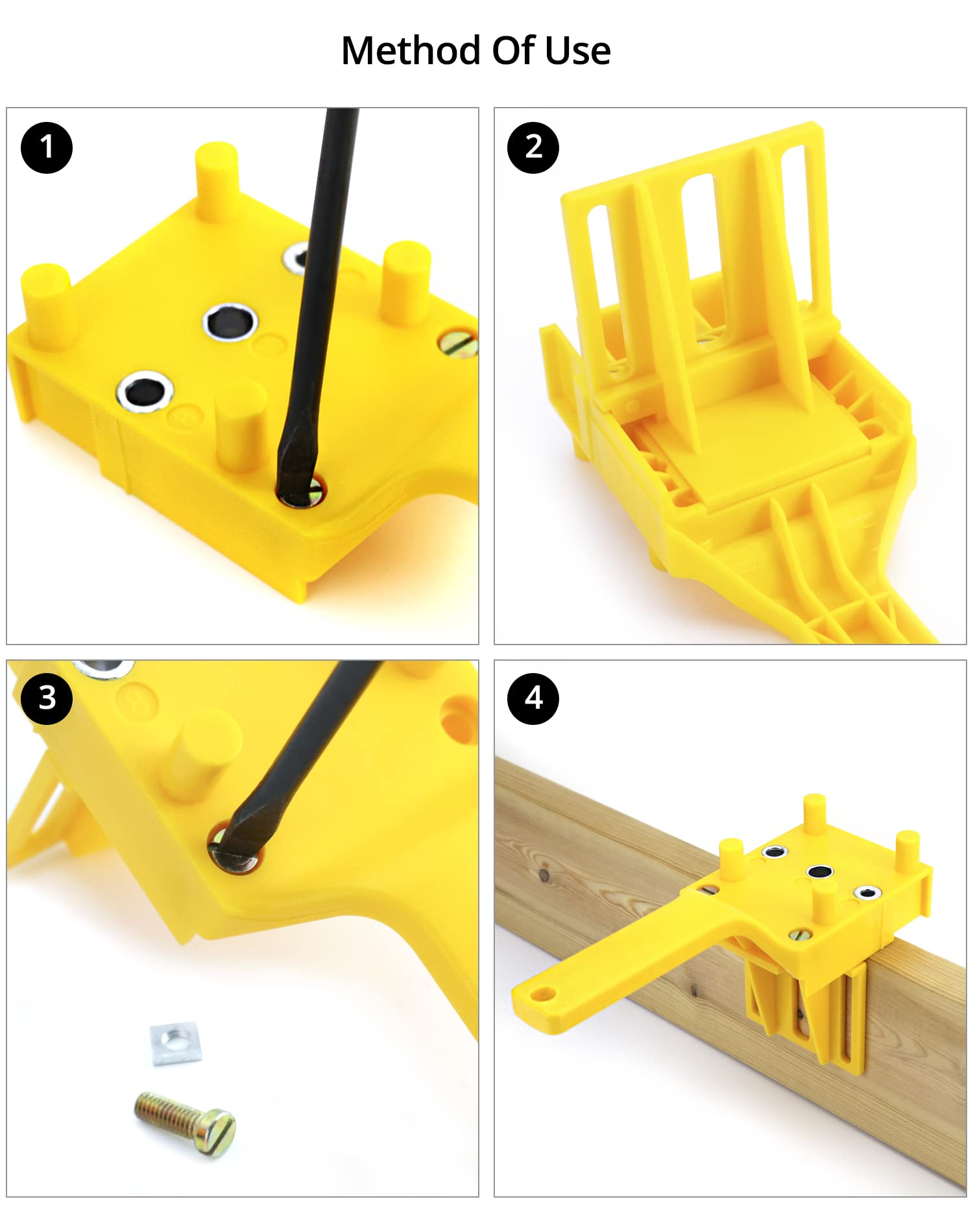 QWORK 44 Pezzi Dima per Fori a Tasca, dima per spinatura legno, Strumento di Foratura Portatile per Chiodi in Legno a Mano, 6 mm / 8 mm / 10 mm