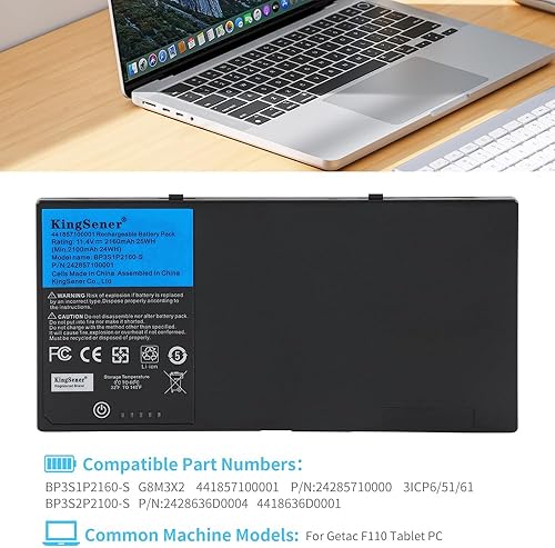 Miniatura 2 de BP3S1P2160-S Batería para GETAC F110 Tablet BP3S1P2160 BP3S1P2160-S Bateria 11.4V 2160mAh 24WH